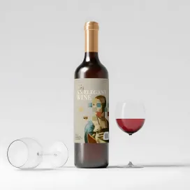 Elegant Red Wine Bottle
